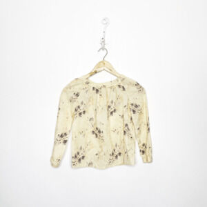 BONPOINT Floral Vanille long sleeve top cotton blend sequined zip girls 8